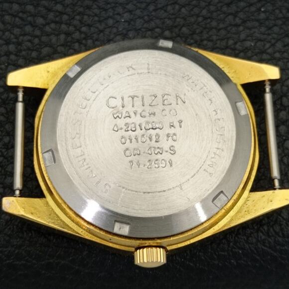 Vintage 1990 Citizen Automatic Mens Gold Watch W/daydate & Brown accents - Picture 8 of 10